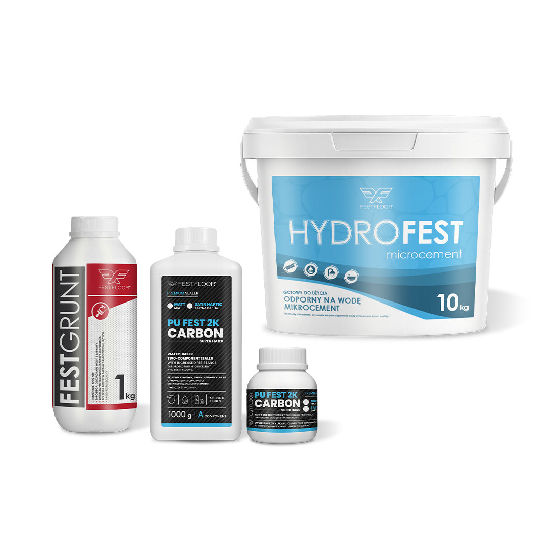 Set mikrocementa za zidove s pločicama u kupaonici HYDROFEST - 10m²
